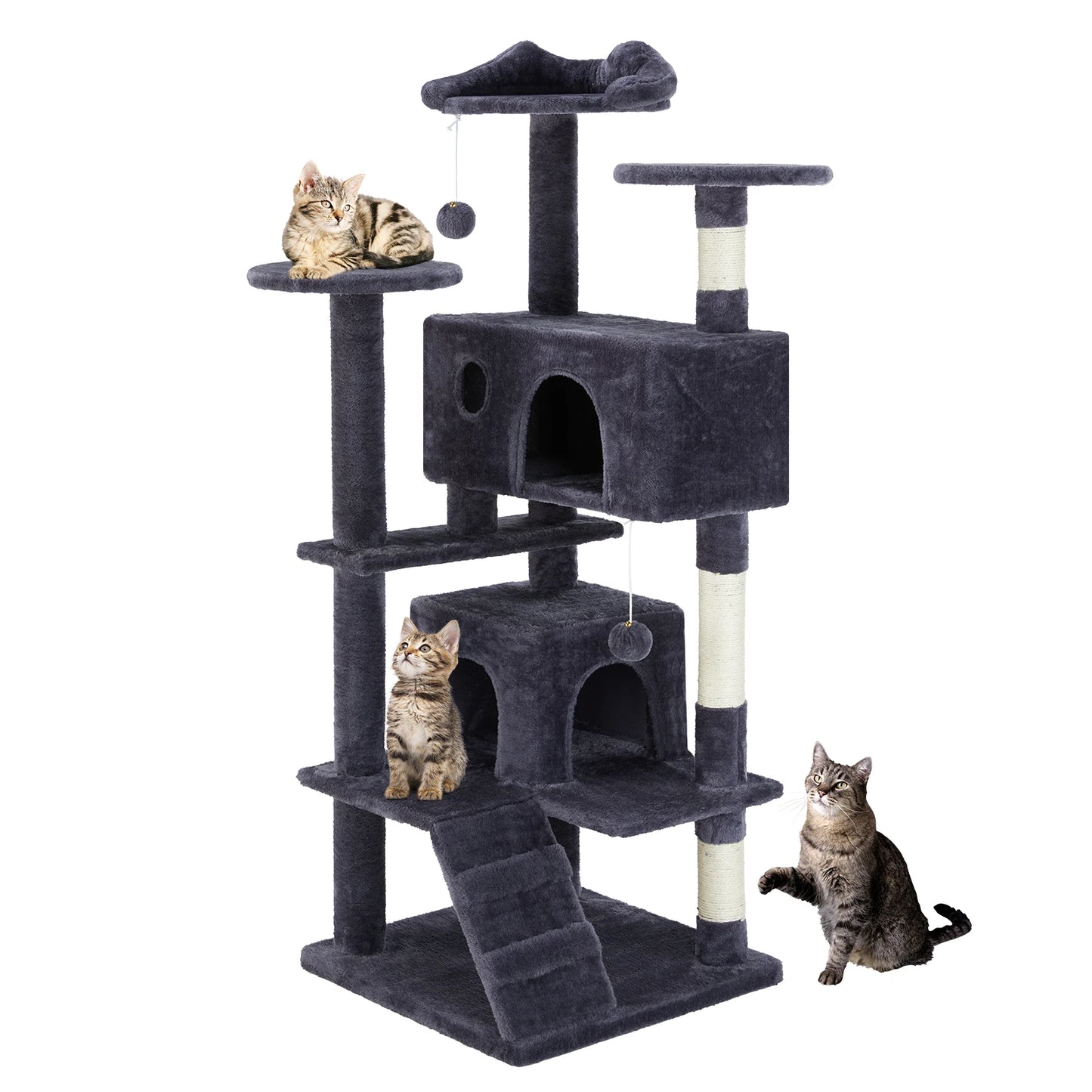 JHK 54in Tall Cat Tree Tower – Multi-Level Comfort