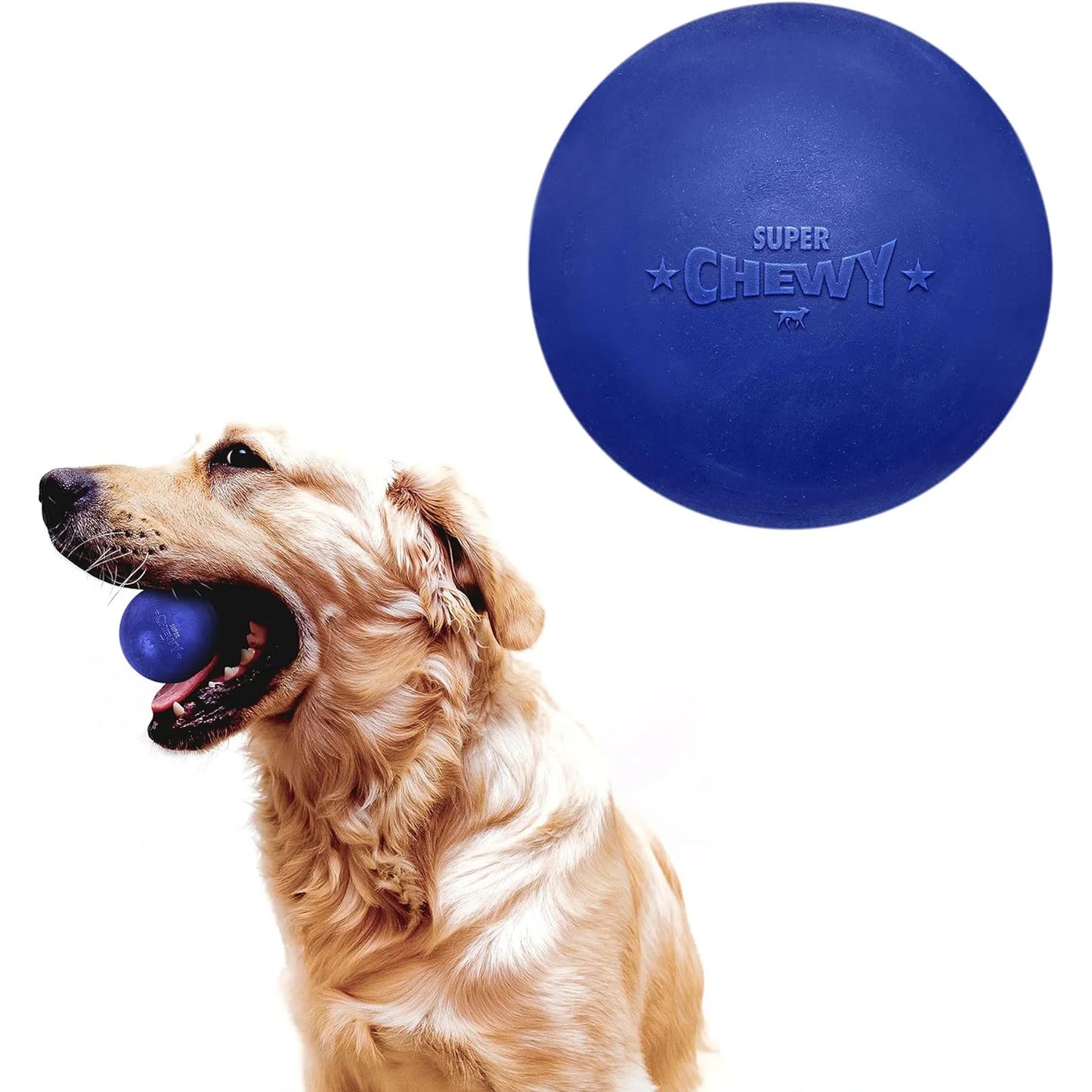 SuperChewy Tough Dog Ball Toy – Durable Natural Rubber