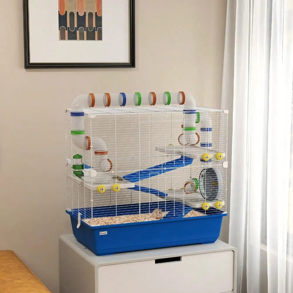 4 Tier Hamster Cage with Fun Tunnel Tube System