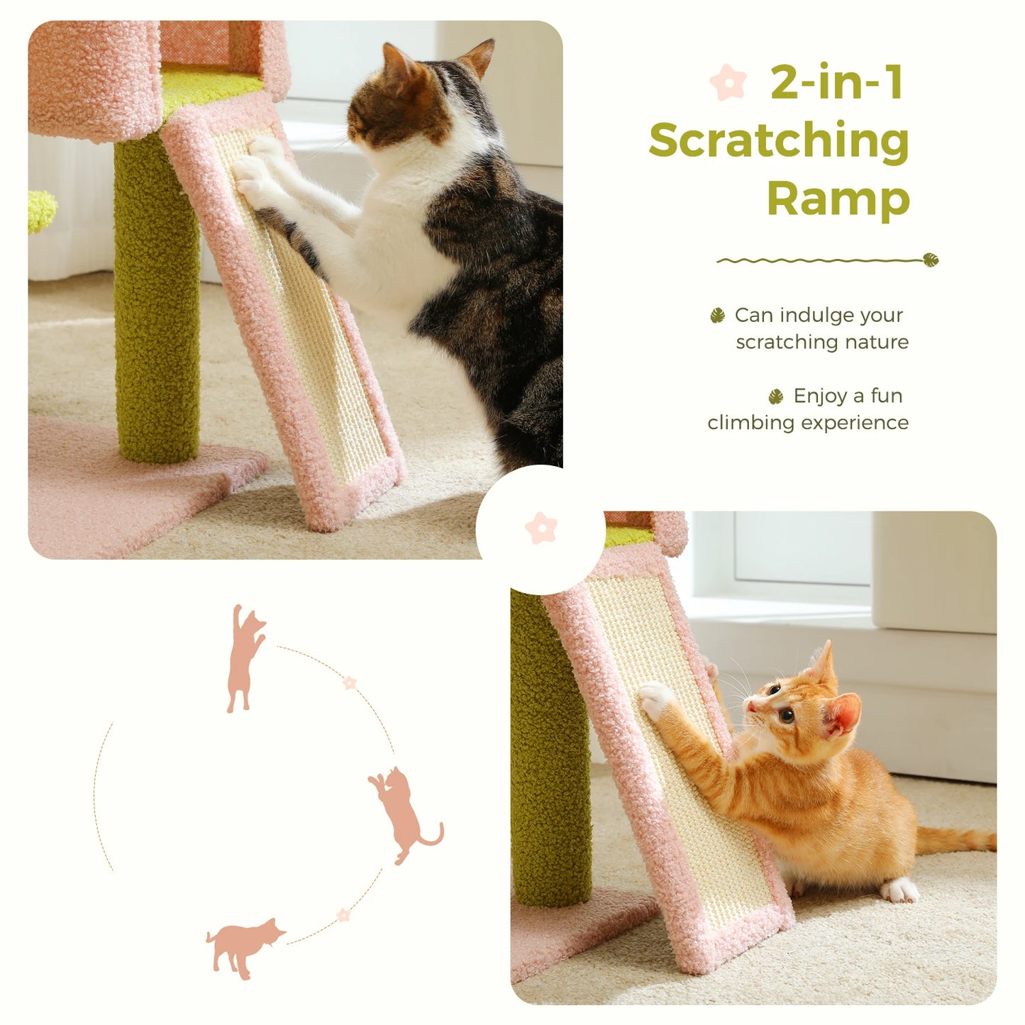 Flower Cat Tree Multi-Level Tower – Stylish Indoor Condo