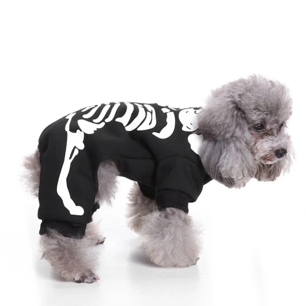 PetFashion Skeleton Dog Costume – Spooky Halloween Style