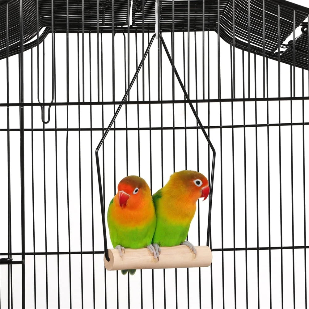 Open Top Rolling Metal Birdcage With Detachable Stand