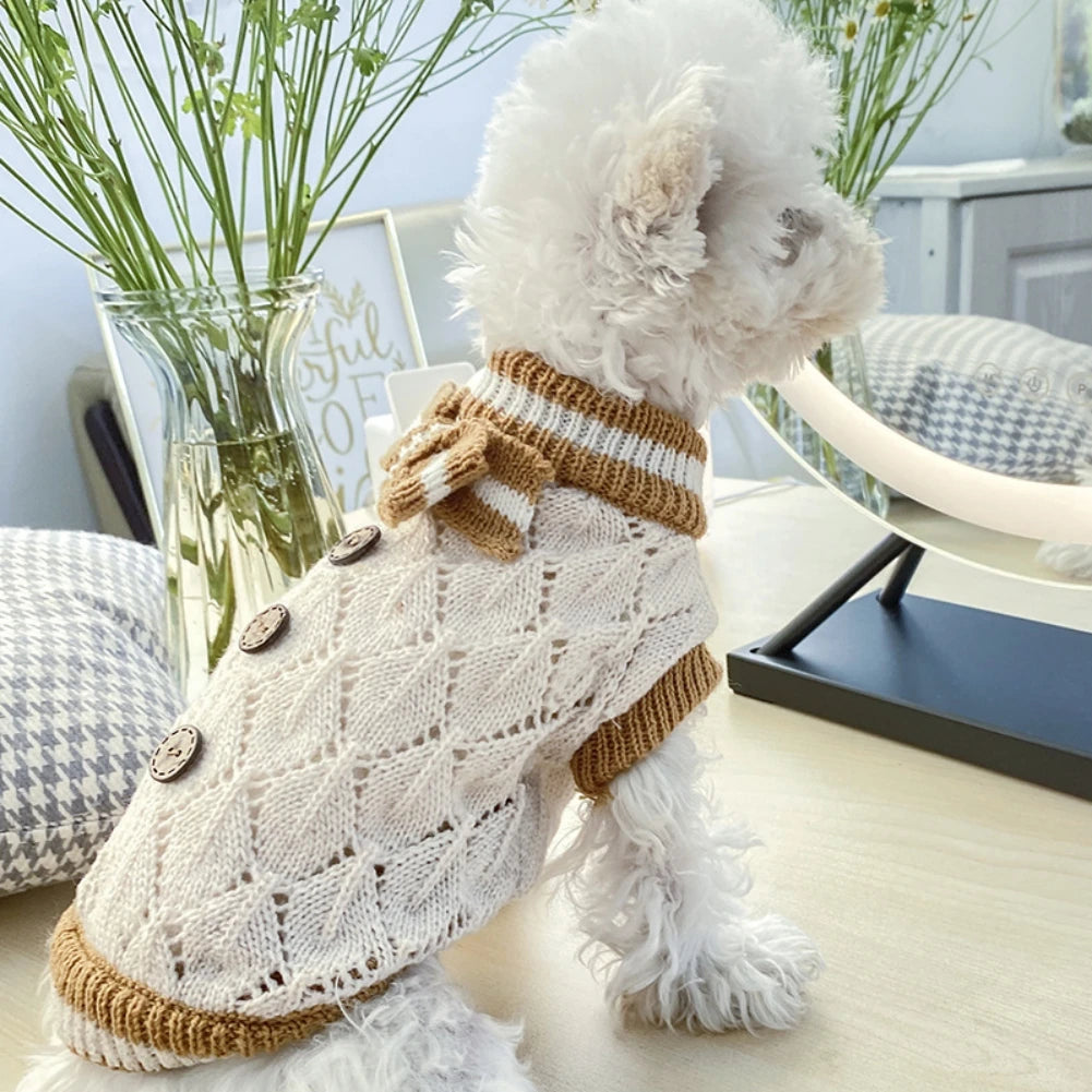 Soft Cozy Cat Clothes Autumn Winter Warm Knit Sweatshirt