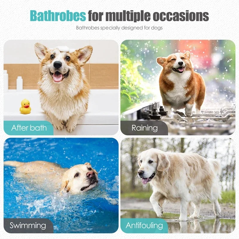 Pet Bathrobe Coat Fast Absorbent Towel for Dogs and Cats