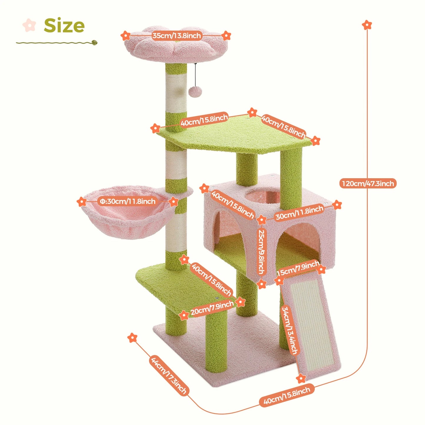 Flower Cat Tree Multi-Level Tower – Stylish Indoor Condo