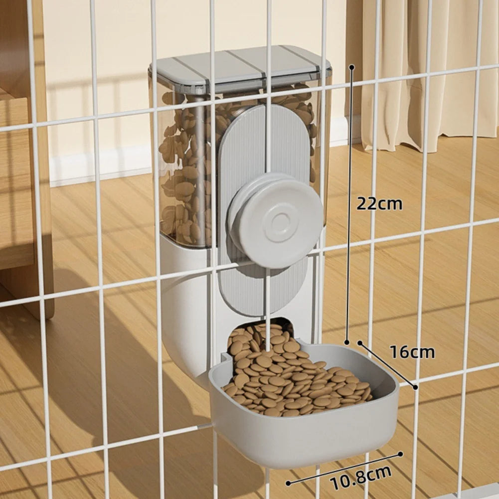 27oz Automatic Pet Bowl Cage Hanging Feeder Water Bottle Food Dispenser for Puppies Cats and Rabbits