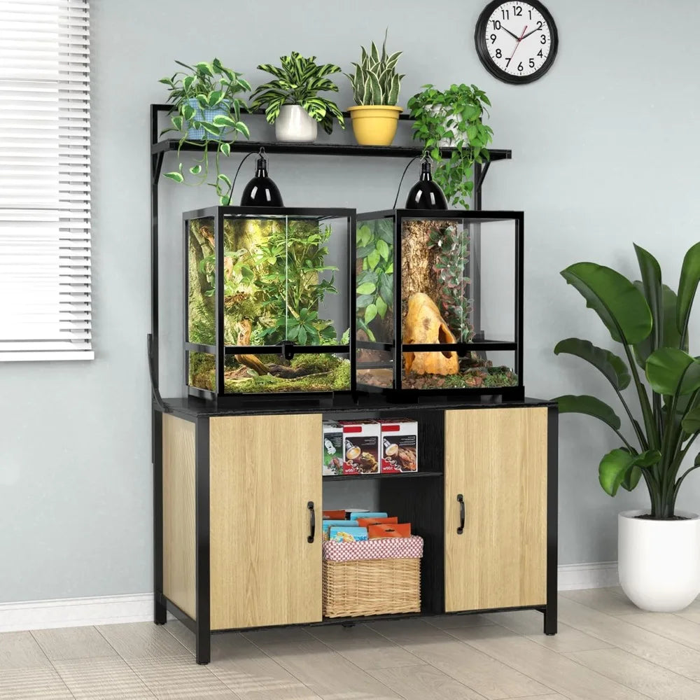 Reptile Tank Stand With Cabinet And Accessories Storage