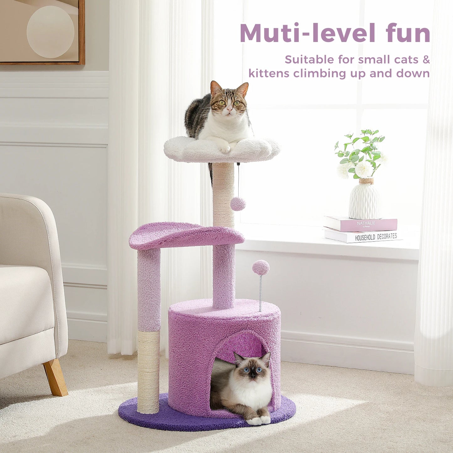 Cactus Paws Cat Tree – Cozy Curved Perch Design