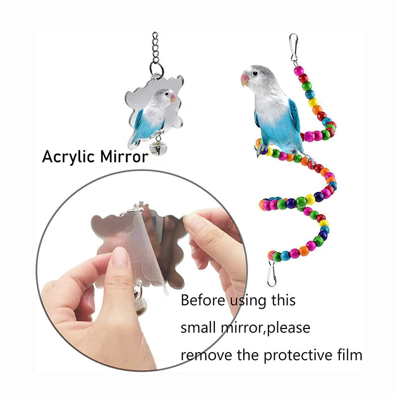 7PCS Wood Parrot Toys