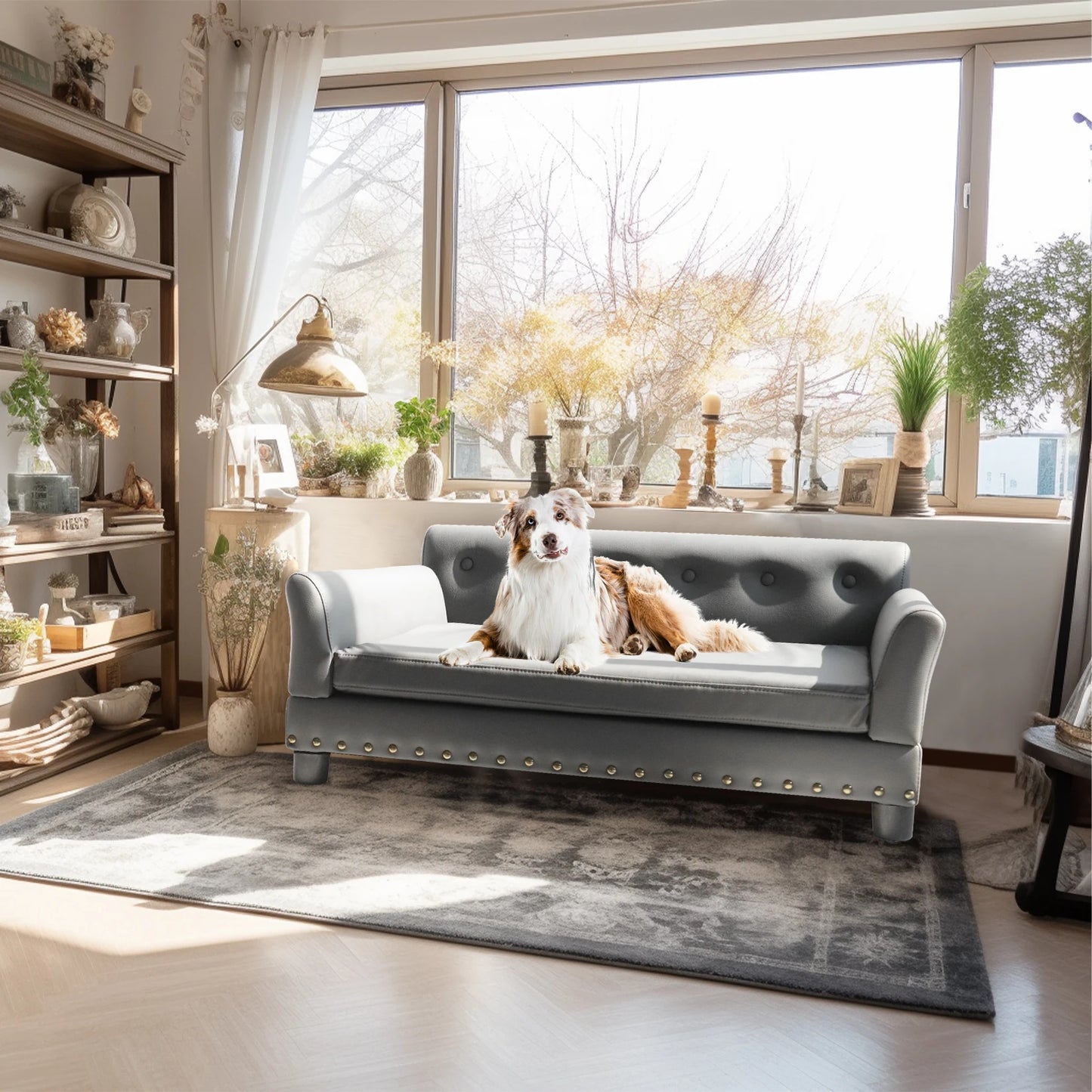 PetComfort Elevated Dog Bed Sofa – Luxurious Microfiber Leather