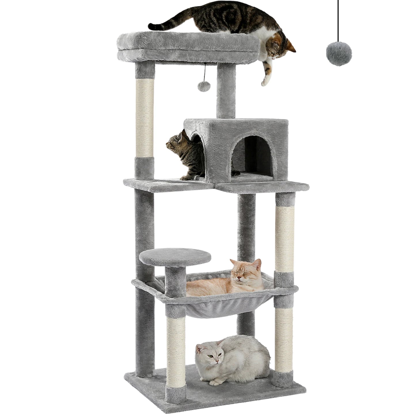 Purrfect Haven Cat Tree – Spacious 5-Level Design