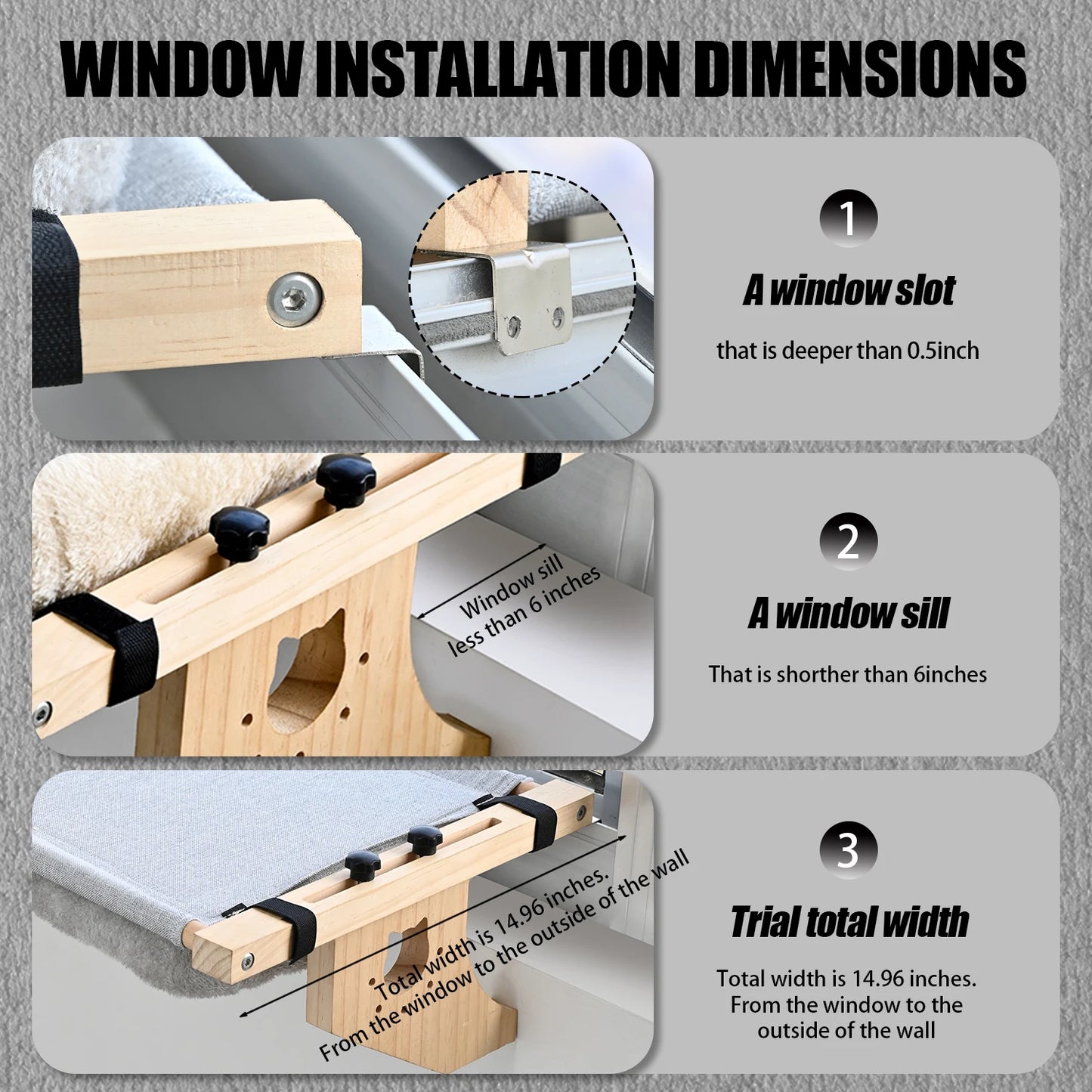 Cat Mattress Window Hammock Double-Sided Bed All Seasons High-Quality Hardwood Framework Suitable for All Cats Window Sill Floor Bedside