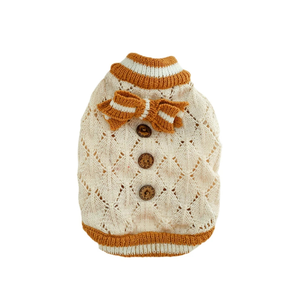 Soft Cozy Cat Clothes Autumn Winter Warm Knit Sweatshirt