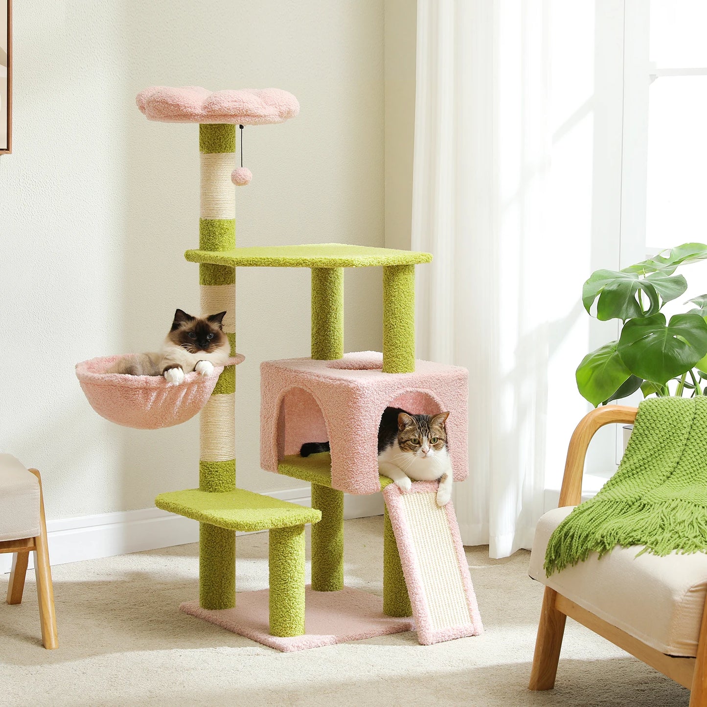 Flower Cat Tree Multi-Level Tower – Stylish Indoor Condo
