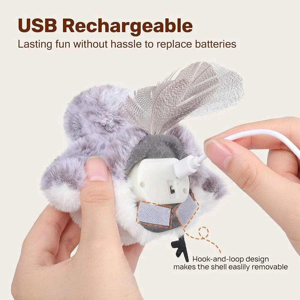 Rechargeable Flapping Bird Cat Toy Interactive Plush Catnip