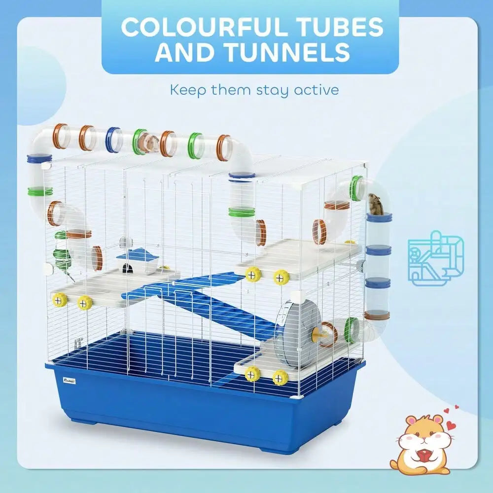 4 Tier Hamster Cage with Fun Tunnel Tube System