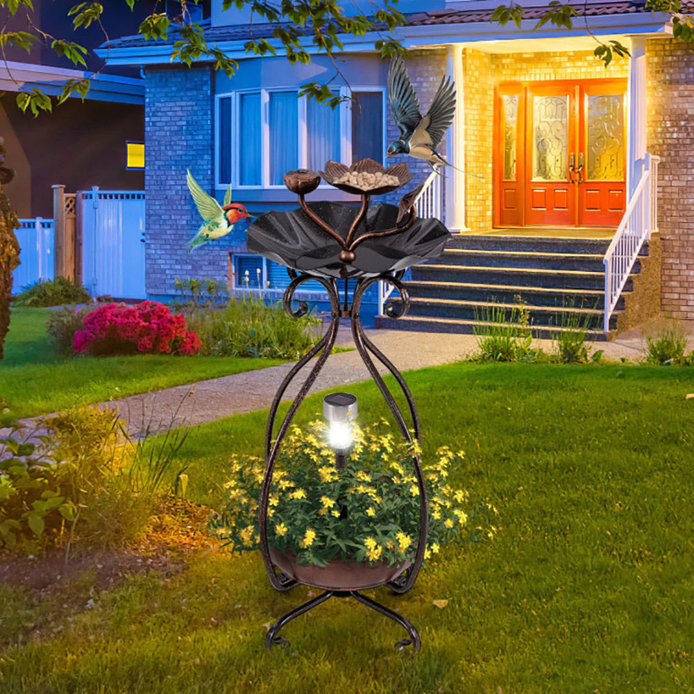 GardenJoy Solar Bird Bath Feeder – Elegant Outdoor Decor