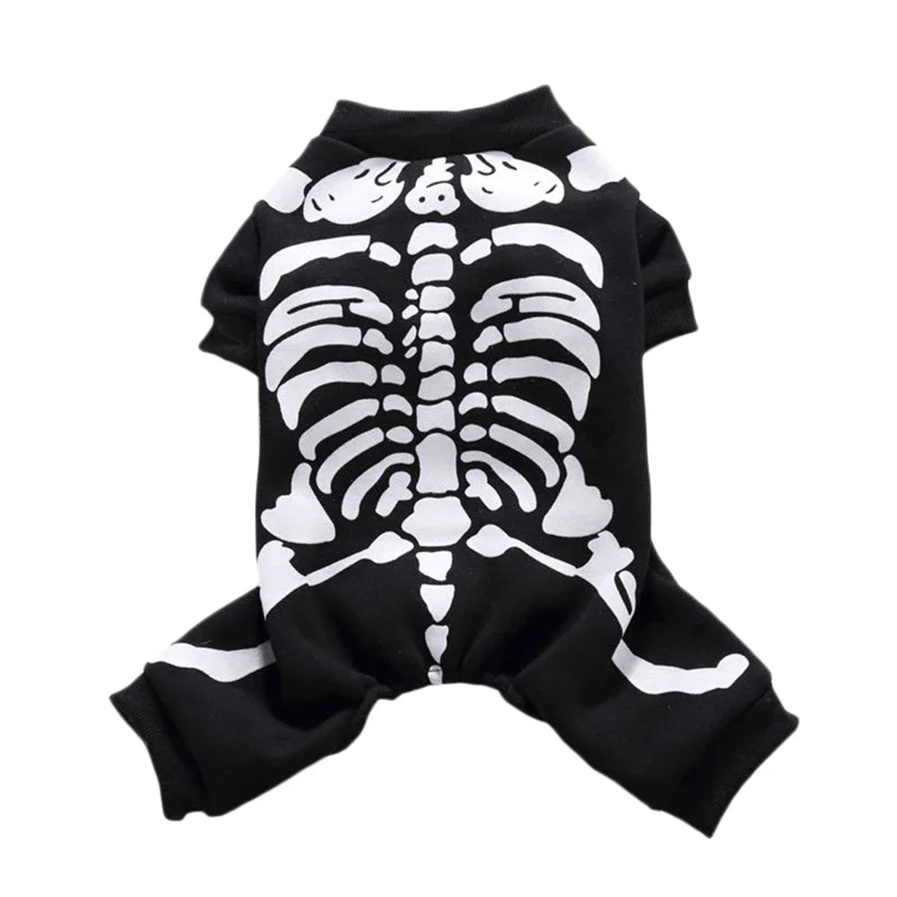PetFashion Skeleton Dog Costume – Spooky Halloween Style