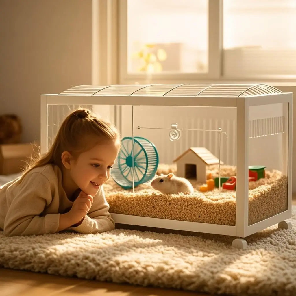 Transparent 360 Degree Hamster Cage with Chew Proof Design