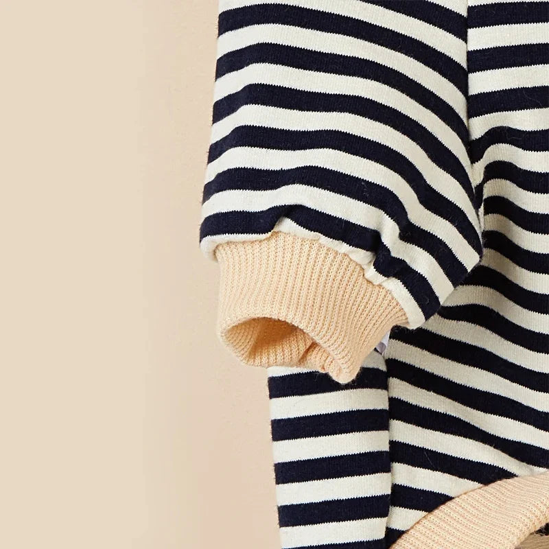 Pet Clothes French Bulldog Winter Warm Stripe Hoodie Jacket