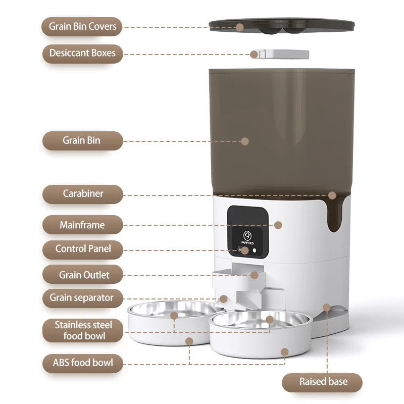 PAPIFEED Cat Double Bowl Feeder – 7L Large Capacity