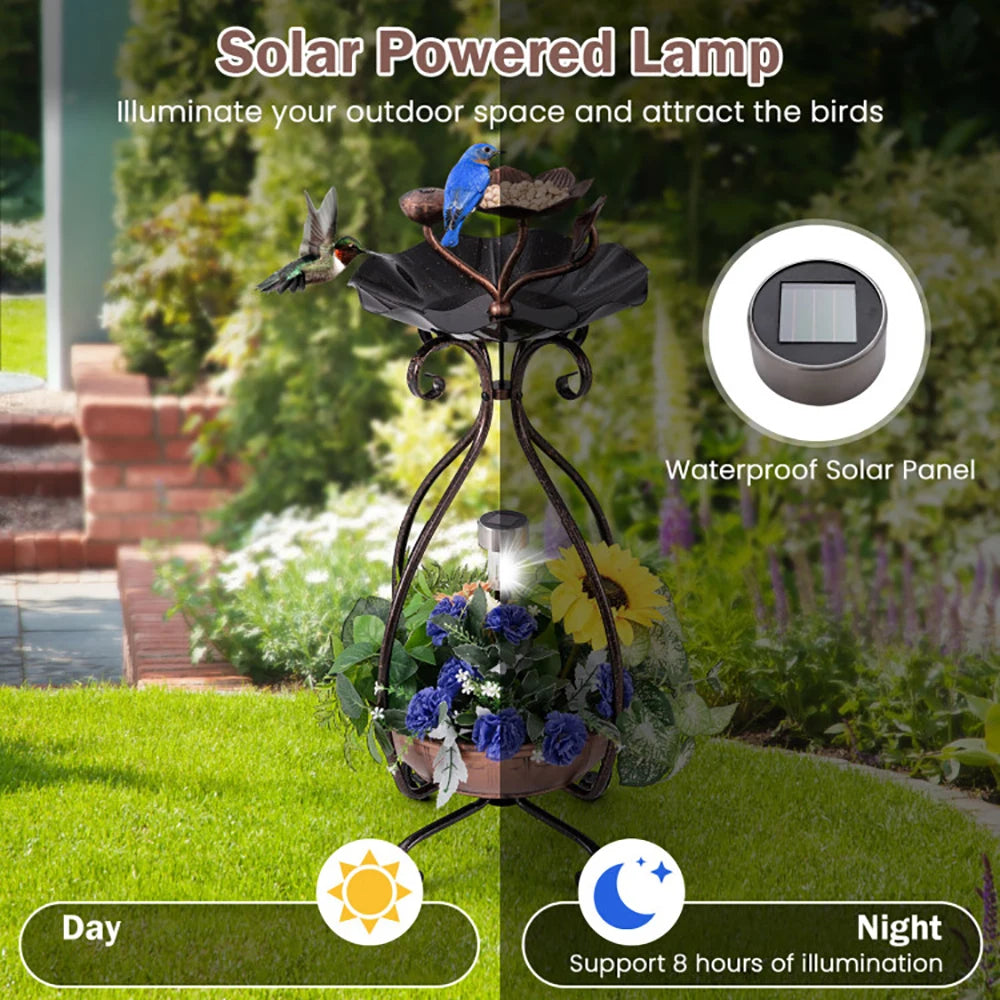 GardenJoy Solar Bird Bath Feeder – Elegant Outdoor Decor