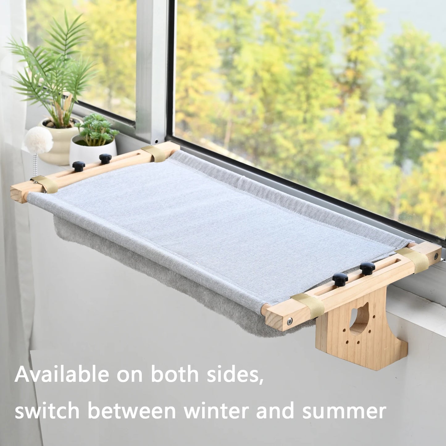 Cat Mattress Window Hammock Double-Sided Bed All Seasons High-Quality Hardwood Framework Suitable for All Cats Window Sill Floor Bedside
