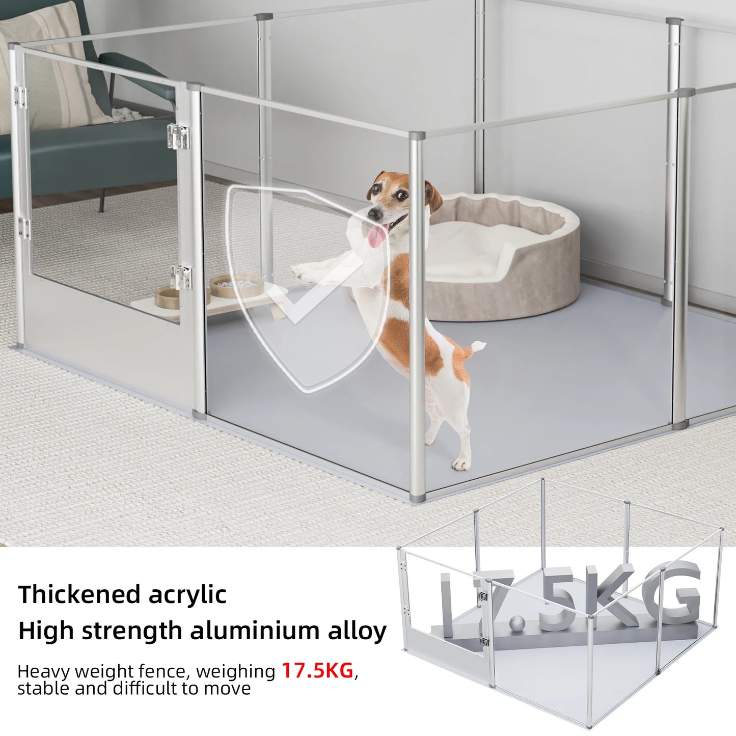 BingoPaw Acrylic Dog Playpen – Stylish and Durable Design
