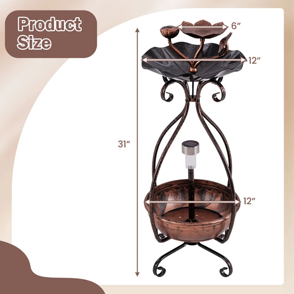 GardenJoy Solar Bird Bath Feeder – Elegant Outdoor Decor