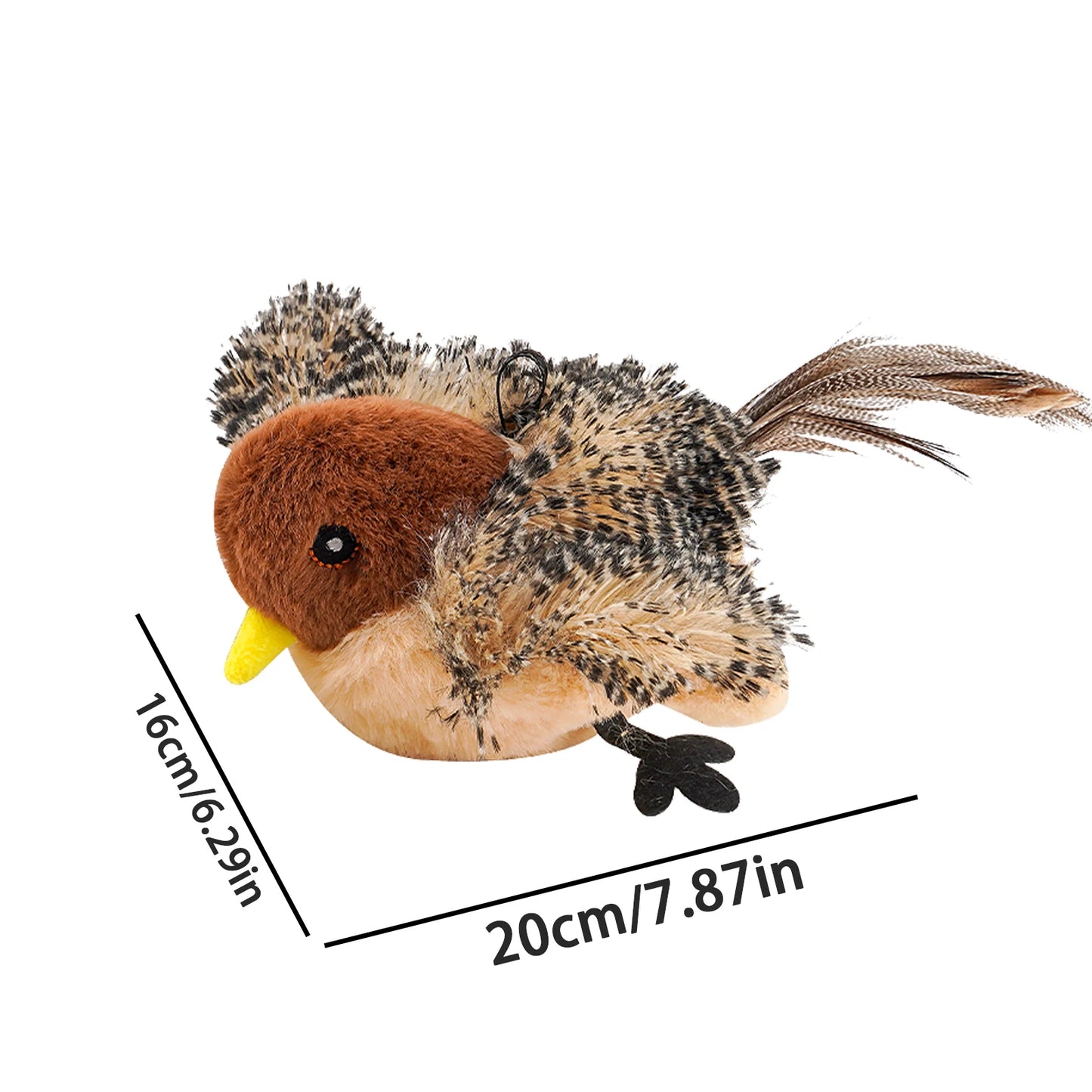Remote Control Simulated Chirping Bird Plush Toy For Cats