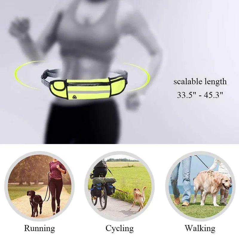 Hands Free Dog Leash with Zipper Pouch and Reflective Bungee for Medium to Large Dogs for Walking Jogging and Running