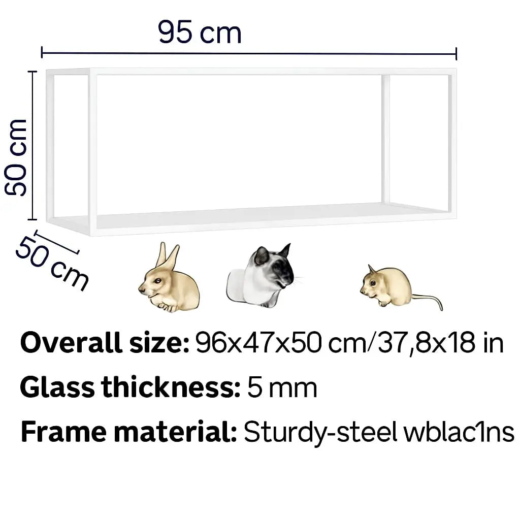 Transparent Hamster Cage with 360 Degree View and Universal Wheels