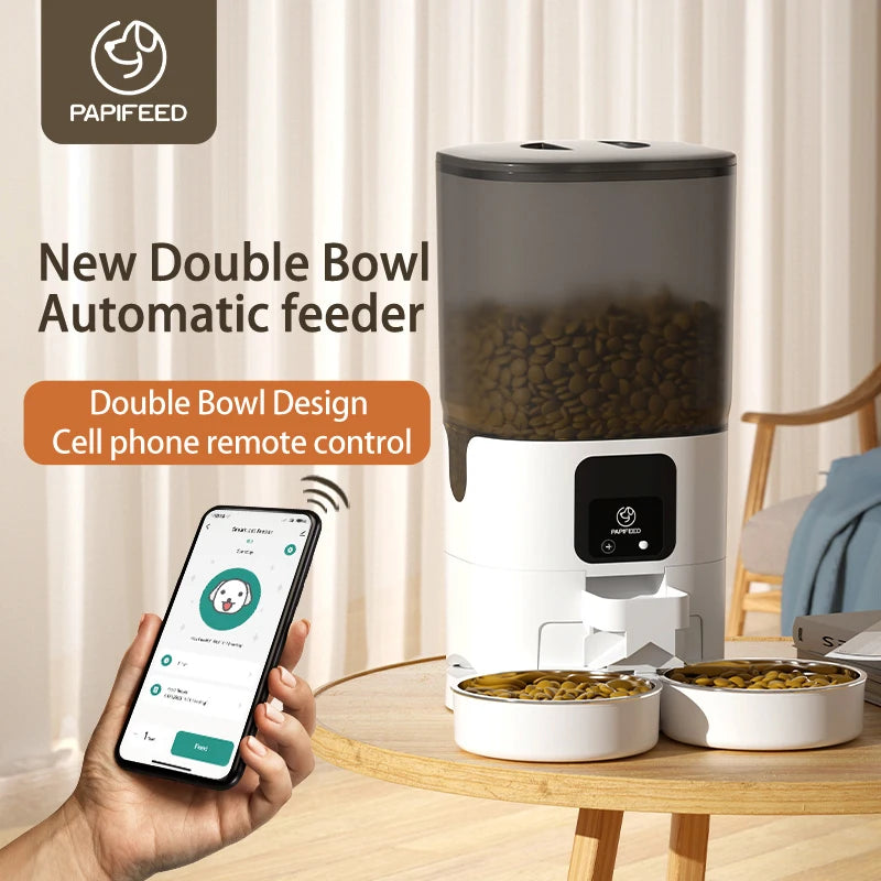 PAPIFEED Cat Double Bowl Feeder – 7L Large Capacity