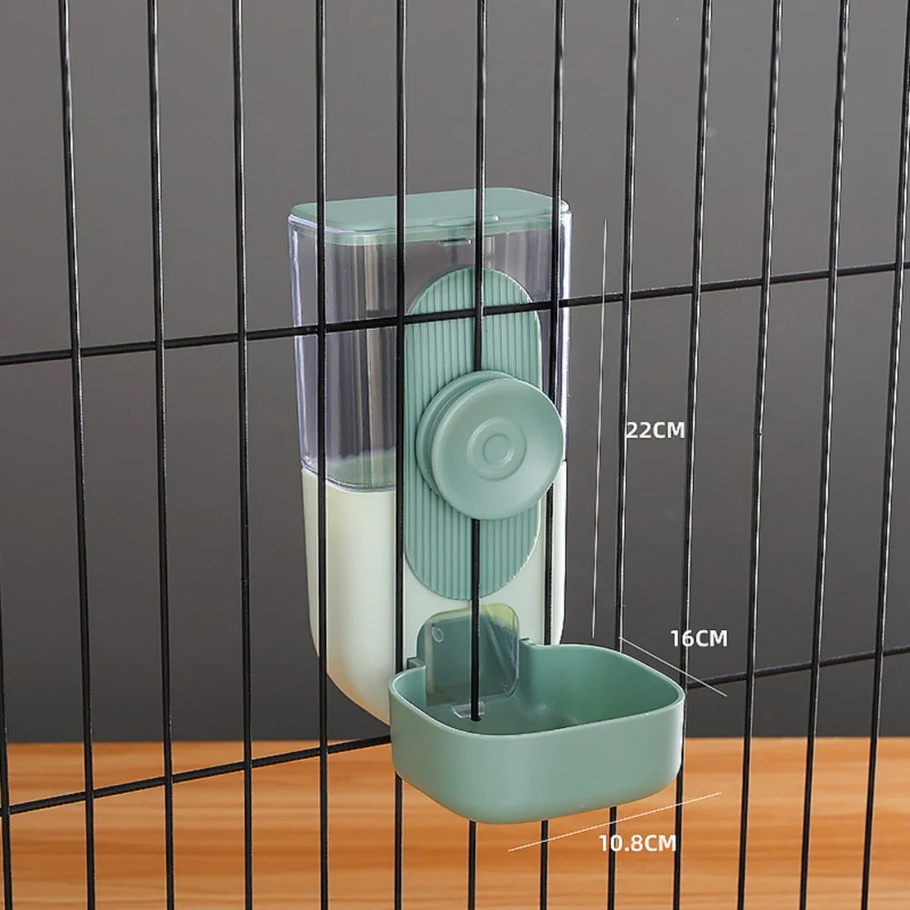27oz Automatic Pet Bowl Cage Hanging Feeder Water Bottle Food Dispenser for Puppies Cats and Rabbits
