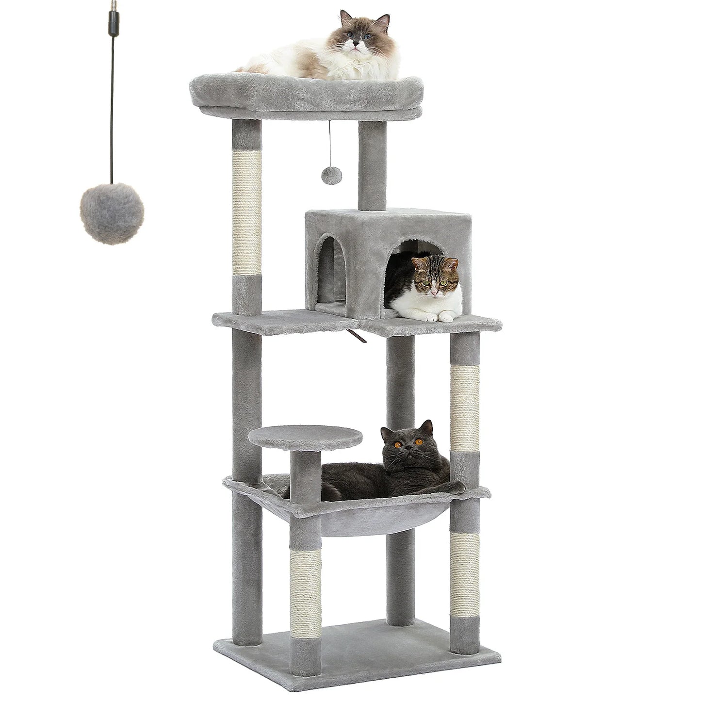 Purrfect Haven Cat Tree – Spacious 5-Level Design