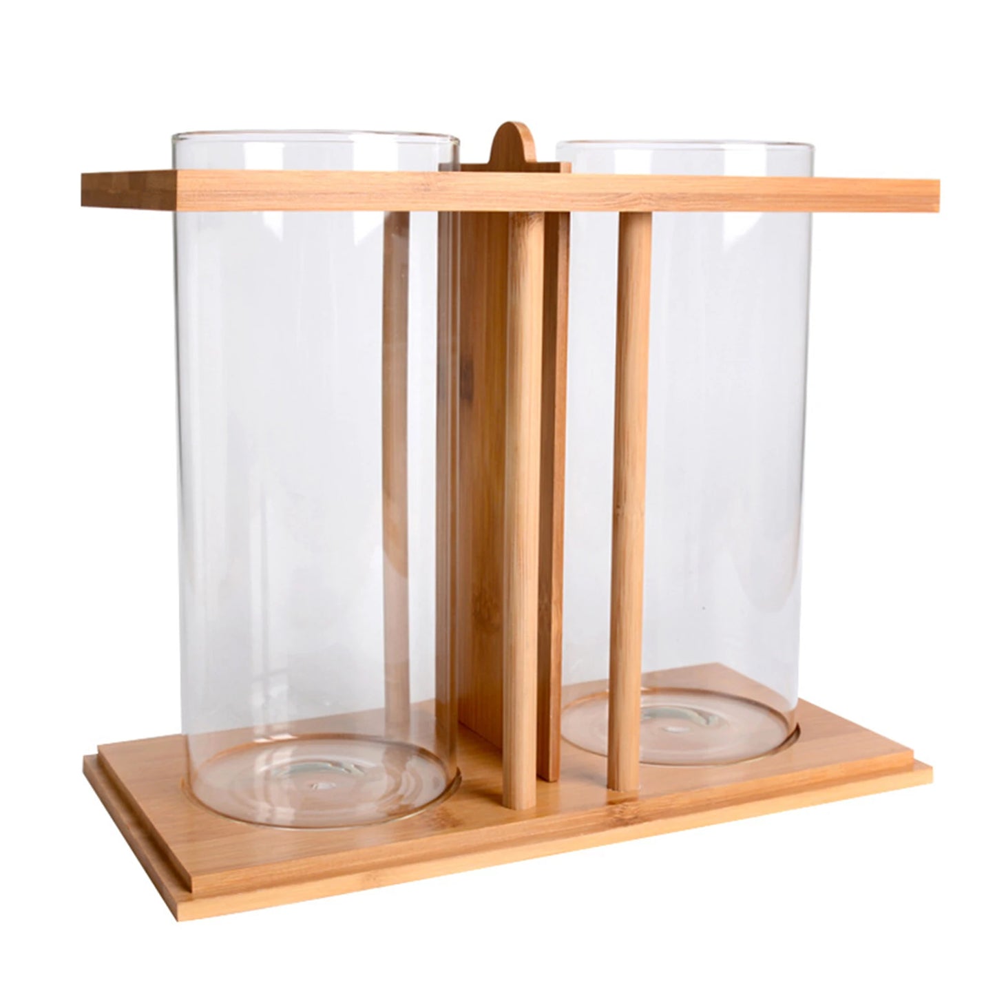 Mini Fish Tank With Bamboo Wood Eco Design Desktop Decor