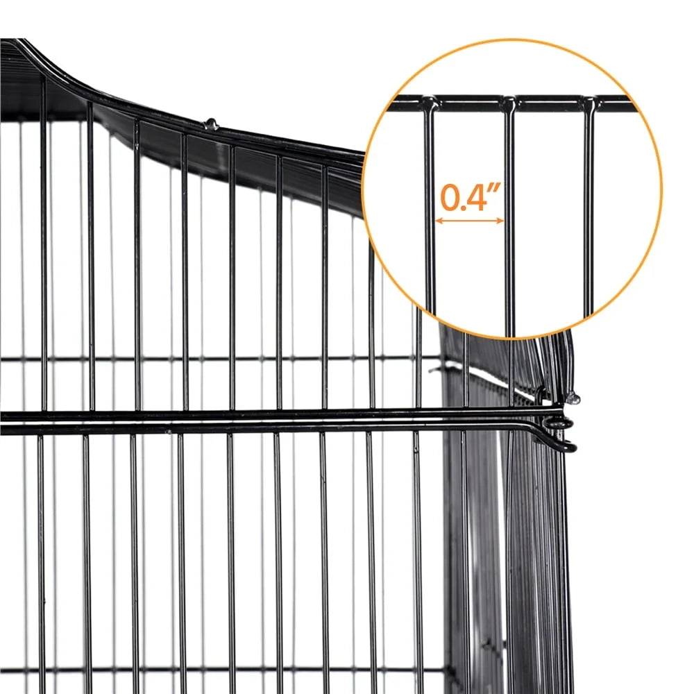 Open Top Rolling Metal Birdcage With Detachable Stand