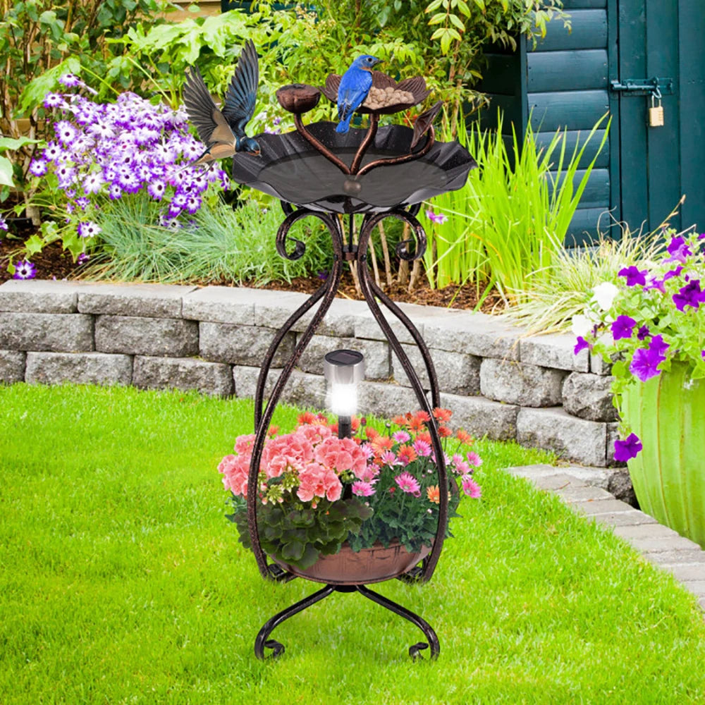 GardenJoy Solar Bird Bath Feeder – Elegant Outdoor Decor