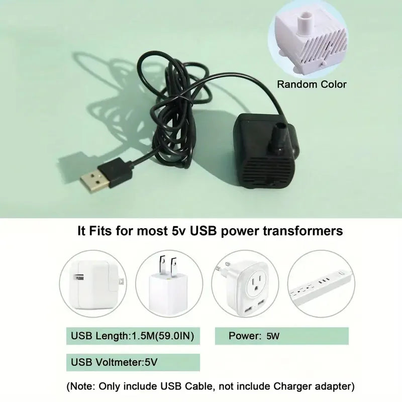 USB Electric Mute 1L Pet Water Fountain Automatic Cat Bowl