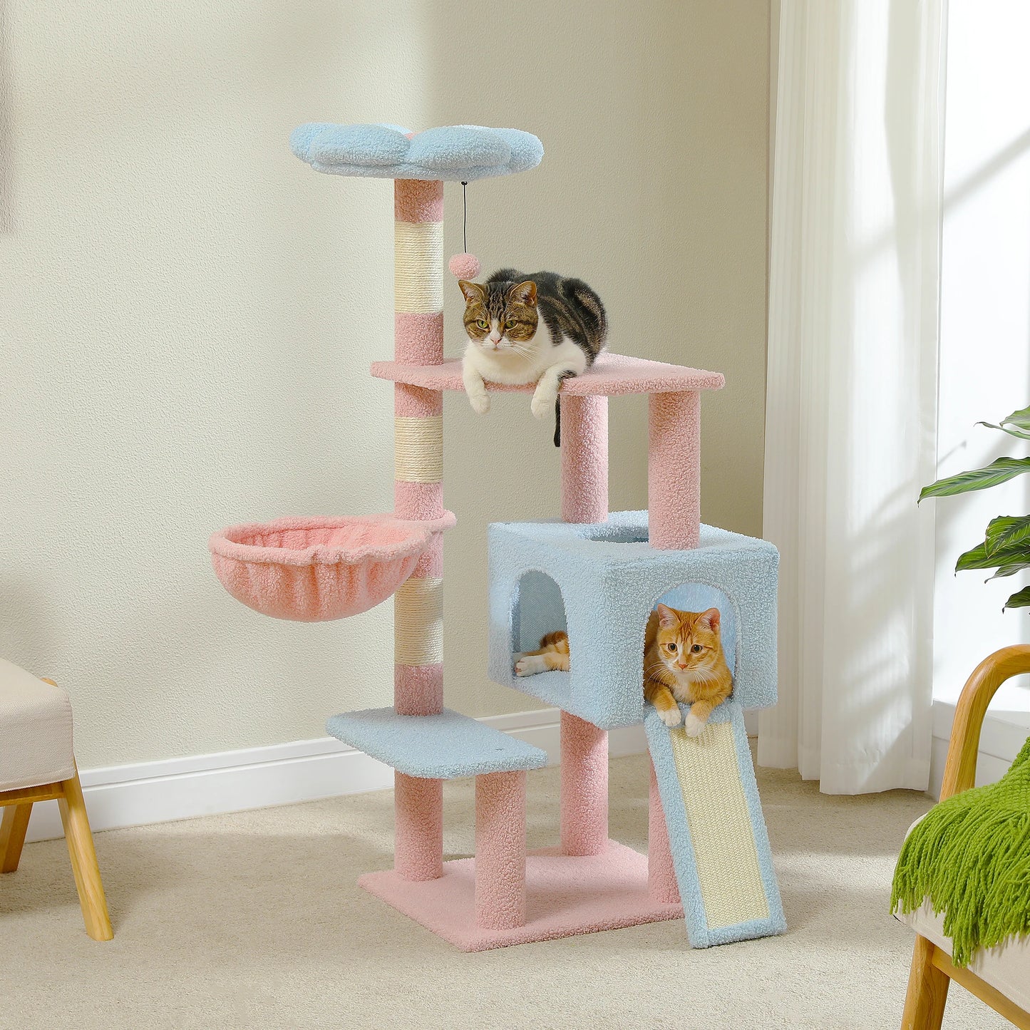 Flower Cat Tree Multi-Level Tower – Stylish Indoor Condo