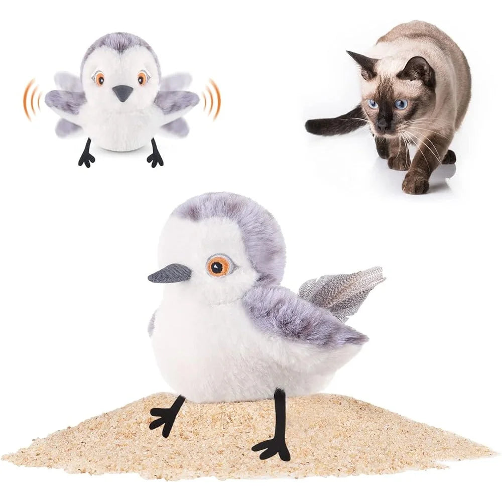 Rechargeable Flapping Bird Cat Toy Interactive Plush Catnip