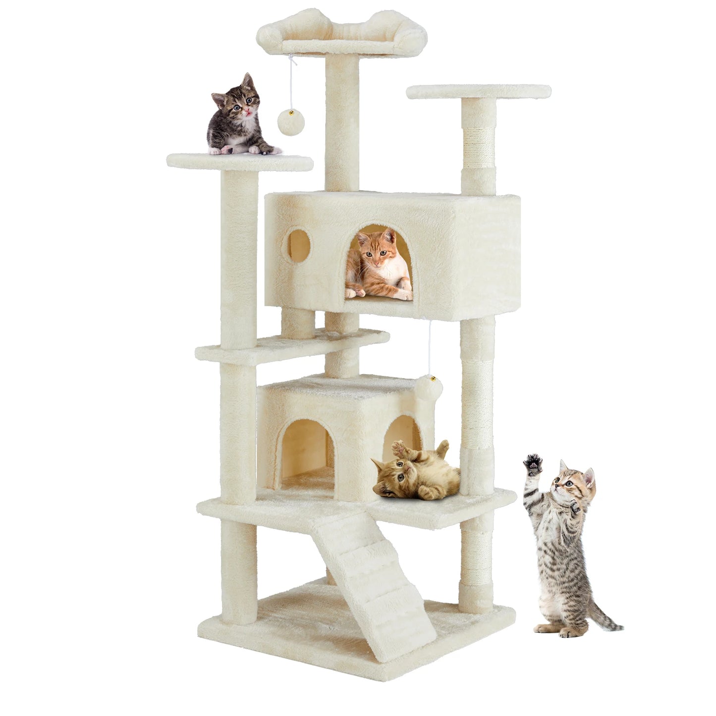 JHK 54in Tall Cat Tree Tower – Multi-Level Comfort