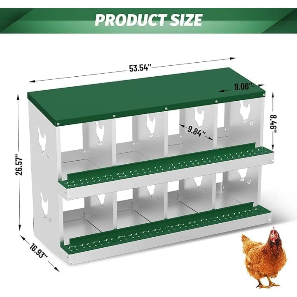 Chicken Nest Box with Eight Compartments for Easy Egg Collection