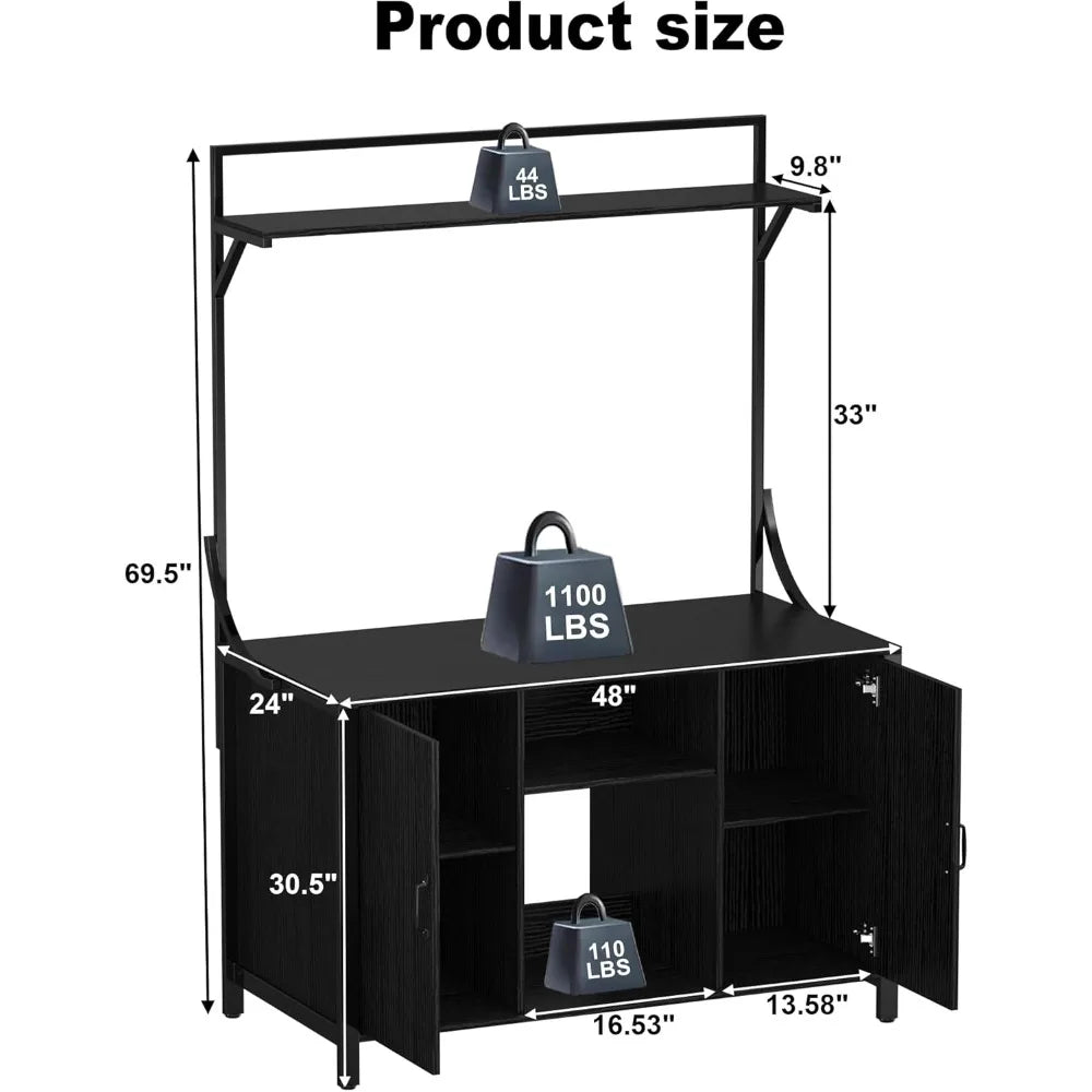 Reptile Tank Stand Terrarium Stand with Cabinet for Accessories Storage 48 Inch by 24 Inch Tabletop Fits Up to 120 Gallon Bearded Dragon