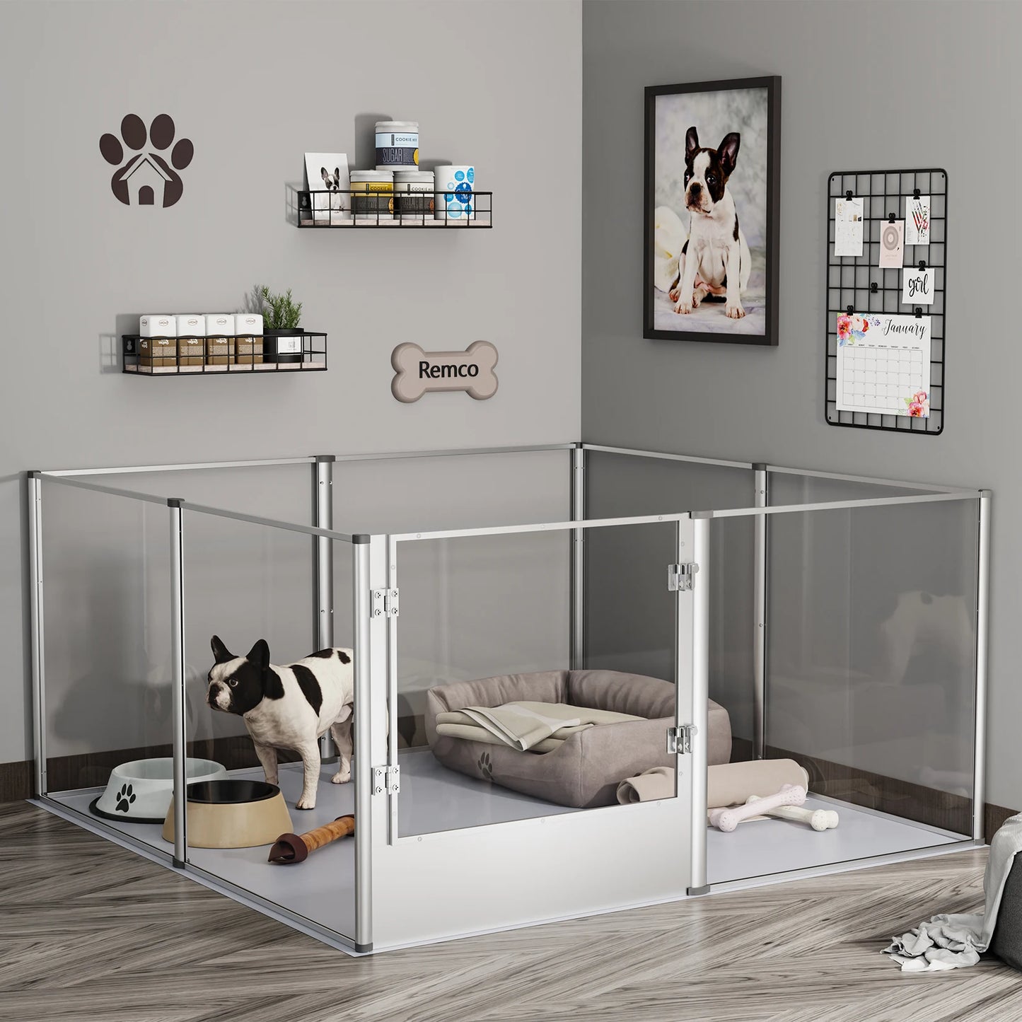 BingoPaw Acrylic Dog Playpen – Stylish and Durable Design