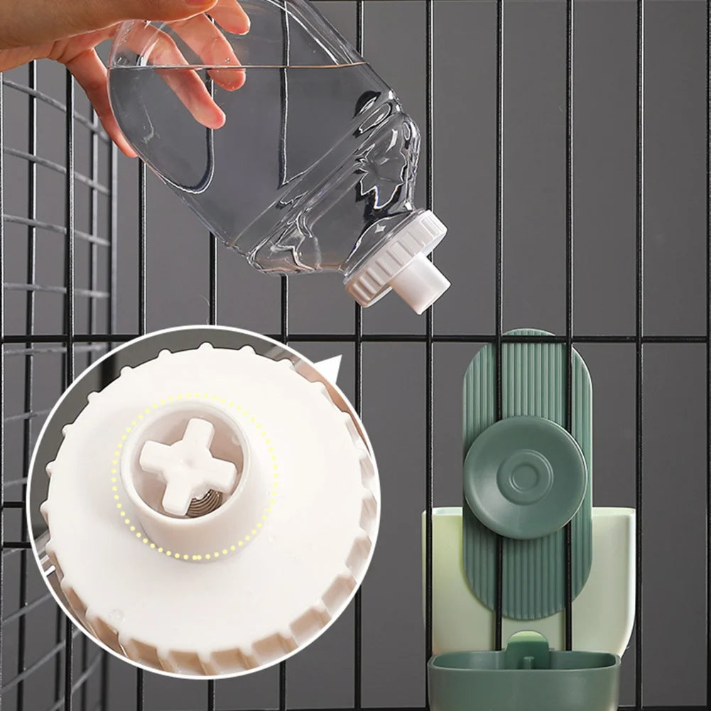 27oz Automatic Pet Bowl Cage Hanging Feeder Water Bottle Food Dispenser for Puppies Cats and Rabbits