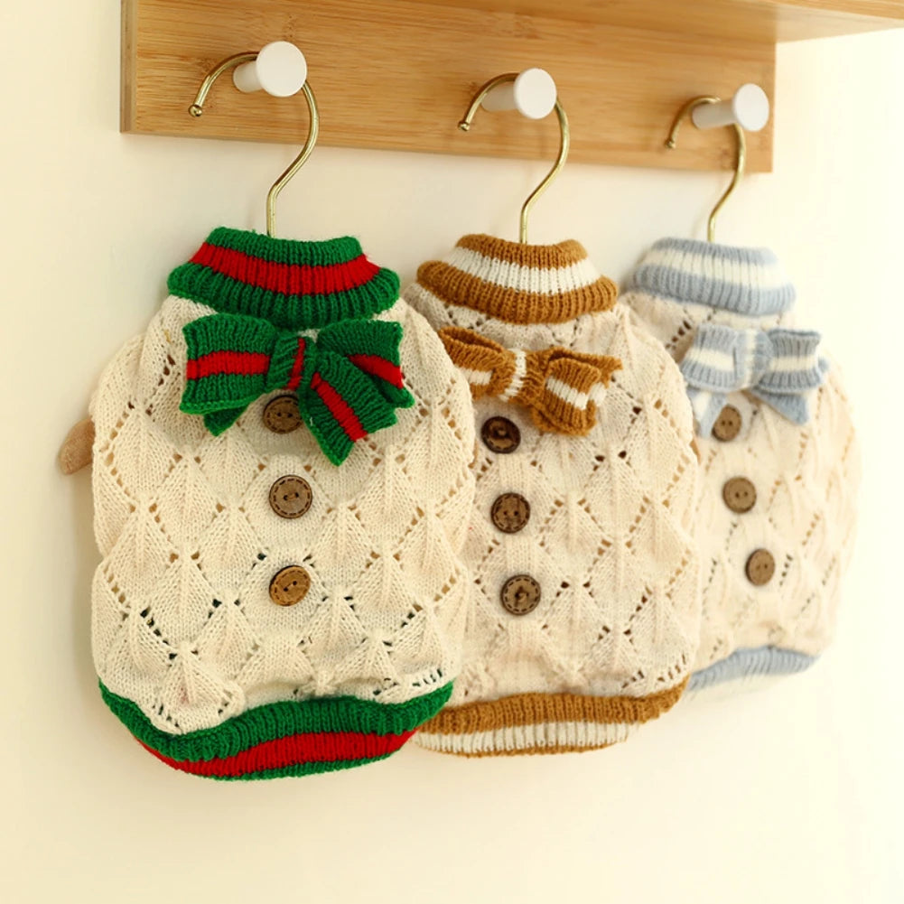 Soft Cozy Cat Clothes Autumn Winter Warm Knit Sweatshirt