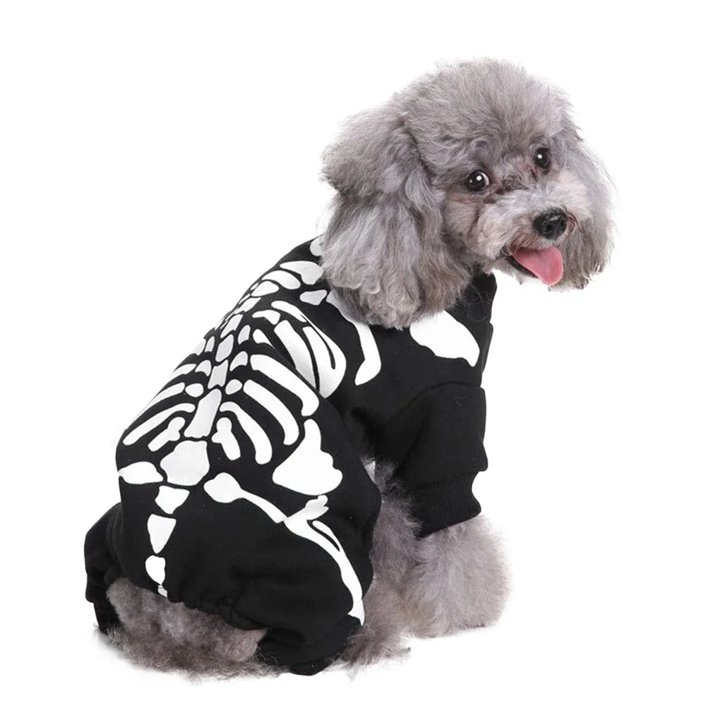 PetFashion Skeleton Dog Costume – Spooky Halloween Style