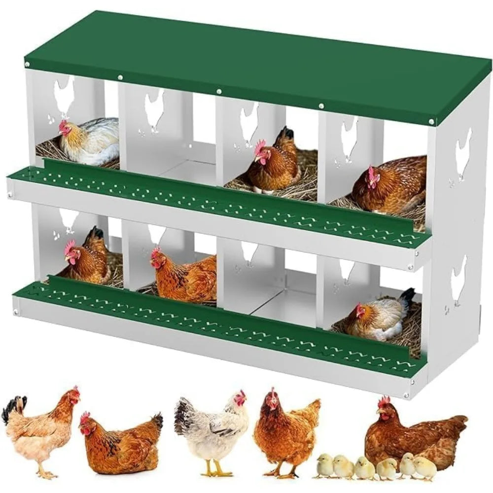 Chicken Nest Box with Eight Compartments for Easy Egg Collection