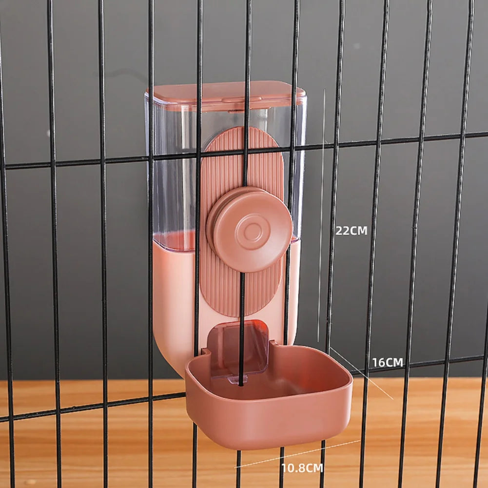 27oz Automatic Pet Bowl Cage Hanging Feeder Water Bottle Food Dispenser for Puppies Cats and Rabbits